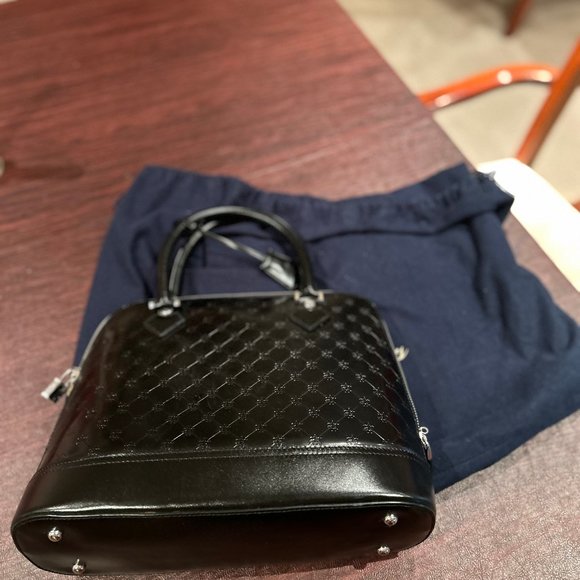 Black Brooks Brothers leather dome bag - Picture 2 of 2